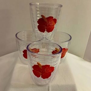 Tervis Tumblers Hibiscus Pattern set of 4